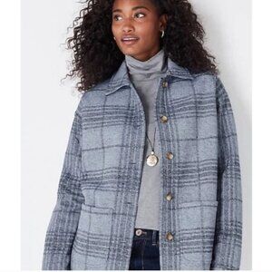 J. Jill Gray Plaid Utility Jacket
